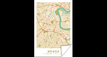 Poster Neuss - Vintage - Plattegrond - Kaart - Stadskaart - 20x30 cm