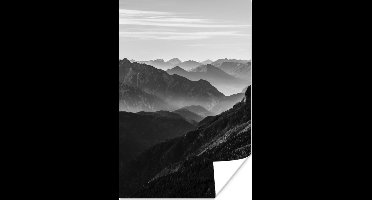 Poster Bergen - Natuur - Mist - 20x30 cm