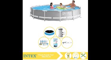Intex Prism Frame Zwembad - Opzetzwembad - 366x76 cm - Inclusief Solarzeil Pro, Onderhoudspakket, Filter en Stofzuiger
