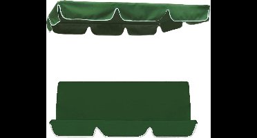 Zonnedak voor Hollywoodschommel, vervangend dak universeel, contrasthoes dakbekleding, dakzeil, waterafstotend en uv-bescherming, afmetingen (142 x 120 x 15 cm, groen)