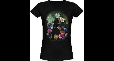 Alice In Wonderland Black Flower Dames T-shirt - zwart - XXL