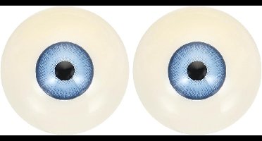 Oneay 2 stuks 30 mm veiligheidsoogjes – realistische acryl ogen / kunststof halve ogen – geschikt voor maskers, Halloween-decoratie en poppenogen voor knutselprojecten (lichtblauw, beige)