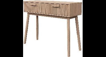 JAQZY Sidetable - Wandtafel - Consoletafel - Smal Ontwerp - Met Laden - 24 x 60 x 113 cm - Stijlvol - Modern Design - Houtkleur