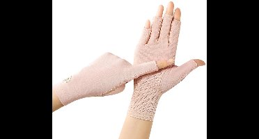 Dameshandschoenen met UV-bescherming - UV-beschermende handschoenen met halve vingers, zonbescherming en antislip - Geschikt voor buitenactiviteiten zoals manicures, fietsen, wandelen, vissen, enz. - Lichtroze
