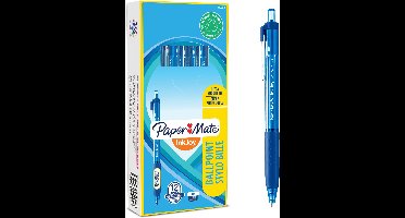 Paper Mate InkJoy 300RT-balpennen met drukknop | Medium punt (1,0 mm) | Blauw | 12 stuks