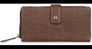 bugatti portemonnee Noemi Ladies Long Zip Wallet Cognac bruine