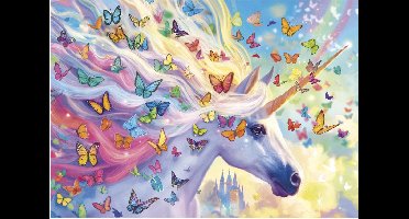 Educa puzzel Rainbow Unicorn - 500 stukjes karton kinderpuzzel.