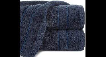 Sibel Handdoek 50x90cm Navy Blauw met Borduursel 500 g/m² Katoen