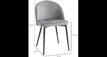 Eetkamerstoelen – Stoelen – Keukenstoelen – Dining Chairs – Design Stoelen – Set van 2 – Ergonomisch Comfort – Grijs Fluweel