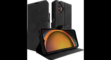 Just in Case hoesje geschikt voor Samsung Galaxy Xcover7 Pro Hoesje met Pasjeshouder - Premium Bookcase - Zwart