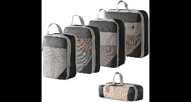 5 stuks samendrukbare reisbagage-organizers, draagbare pakblokken voor kleding, schoenen en toiletartikelen, ruimtebesparende opbergtas, lichtgewicht reisorganizers