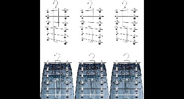 Hangers, broekhangers, ruimtebesparende hangende kastorganisator-6 lagen rokhangers met 360 ° draaibare haak, hangers ruimtebesparend met clips, kastorganisator-babyhanger-kledinghangers - 6 stuks