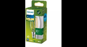 Philips Ultra Efficient LED kaarslamp Transparant - 40 W - E14 - Warmwit licht - Energielabel A