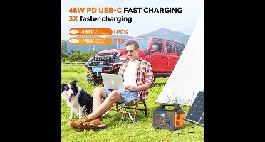 Draagbare Power Station – Powerbank – Energiecentrale – Zonne-Generator – Stroomvoorziening – 500W Continu Vermogen – LiFePO4 Batterij 460Wh