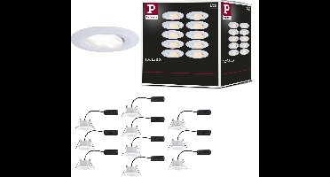 Paulmann LED Inbouwspots Calla Set van 10 - Wit Mat - IP65 - 5W per Spot - 430 lm - 230V - WhiteSwitch - Inbouwspots Badkamer