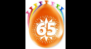 Happy ballonnen 65 jaar (8 stuks)
