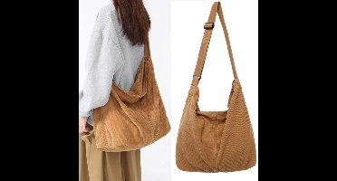Corduroy Schoudertas - Corduroy Tote Bag - Schoudertas voor dames - Grote capaciteit Hobo - Casual werk winkelen