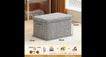 1 stuk opvouwbare kledingopbergdoos maat M, grote capaciteit met deksel, opberglade voor ondergoed, vochtbestendige kledingkast, organizer, broek, T-shirt, trui, container