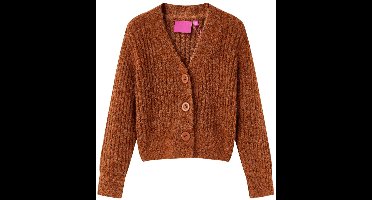 vidaXL - Kindervest - gebreid - 104 - cognackleurig