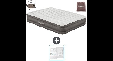 Bestway luchtbed - 2-Persoons - 152 x 203 x 36 cm - Bruin - Inclusief pomp en Hoeslaken