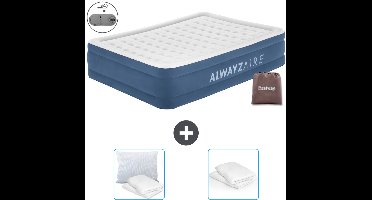 Bestway Alwayszair luchtbed - 2-Persoons - 152 x 203 x 46 cm - Blauw - Inclusief pomp - Kussen en Kussenbeschermer