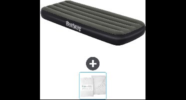 Bestway luchtbed - 1-Persoons - 76 x 185 x 25 cm - Groen - Inclusief en Hoeslaken