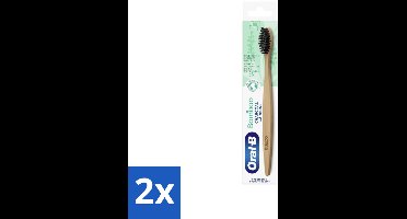 Oral-B - Tandenborstel - Bamboe - Houtskool - 1 Tandenborstel - Voordeelverpakking - 2 stuks