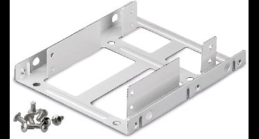 2x 2,5'' HDD/SSD naar 3,5'' slot montage frame / zilver