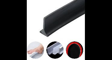 Badkamer Waterbarrière Strip - Douchedrempel 200 cm - Zelfklevende Siliconen Waterstopper - Waterstopper Tegen Waterlekkage - Waterkering voor Douche, Bad en Keuken - Zwart