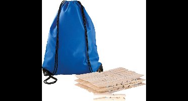 Sorbo Wasknijpers Voordeelzak - met 180x houten wasknijpers - In tasje met hengsels - blauw - was ophangen