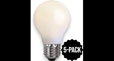 5-Pack | Prikkabel - Standaard bol - E27 - 0.9W - Extra Warm Wit - 2700K - Opaal