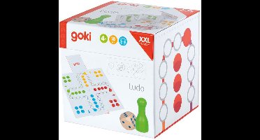 Bordspel: MENS-ERGER-JE-NIET XXL 45x45cm, 18-delig, opvouwbare kubus 15x15x15cm, magnetische sluiting, 4+