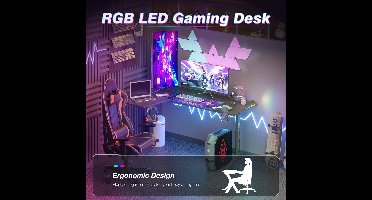 Laptop Computer Bureau - Groot Staand Bureau - L Vorm - Studeer Bureau - Werkstation - Gaming Tafel - Laptop Tafel - Links - 60 Inch - Zwart