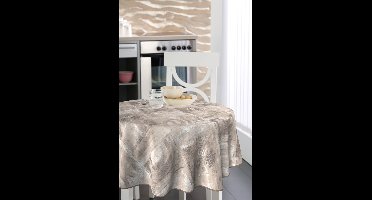 BONITA - Tafelzeil - 160 cm rond - 25Y/01 - Beige - Met bies