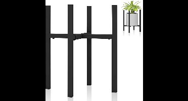 Boraboi ® Verstelbare Zwarte Bloemen- en Plantenstandaard voor Binnen en Buiten, Metalen Plantentafel voor Diverse Omgevingen