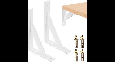 Boraboi® Stevige Driehoekige Plankdragers voor Zware Belasting, Wit Metalen Wandconsoles voor Diverse Toepassingen