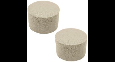 HBX Steekschuim/oase - 2x - droog - Rond - grijs - D14 x H7 cm - voor bloemen - bloemstukken