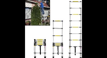 Telescoopladder Aluminium - Vouwladder - 2.6M