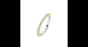 TI SENTO Dames Ring - 925 zilver - Zirkonia met geel verguld - Maat 18.50 mm / maat 58 - 1918ZY