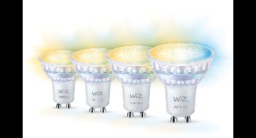 WiZ Voordeelverpakking - GU10 met 4 Spotjes - 50W - 400lm - Warm tot Koelwit Licht - Slimme LED Verlichting - Werkt met Apple HomeKit, Alexa en Google Home - Tunable White