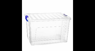 Plasticforte Multi Storage Opslagbox met deksel - transparant - 47 liter - 54 x 38 x 32 cm - kunststof - opbergdoos - opbergen