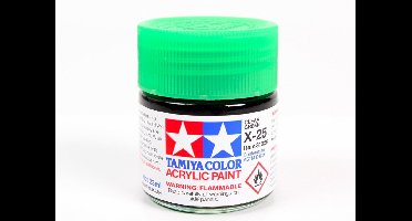 Tamiya Hobbyverf Acrylverf - X-25 Green Clear - Gloss - Acryl - 23ml Verf potje - 23 ml