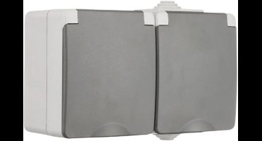 Opbouw Wandcontactdoos 2-voudig | IP55 - Grijs
