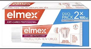 Elmex Professionele Anti-Cariës Tandpasta Versterkte Bescherming 2 x 100 ml Verpakking