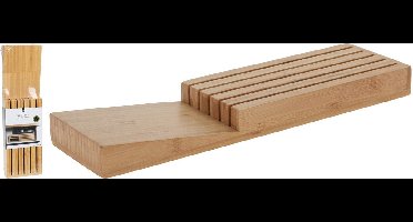 Bamboe messenblok messenhouder voor 5 messen multicolor keuken.