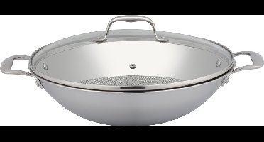 Sola Green cooking Wokpan - Ø 32 cm - Zilver - Inclusief deksel