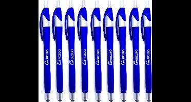 9 Stuks - Stylus Pen voor tablet en smartphone - Met Penfunctie - Touch Pen - Voorzien van clip - Blauw