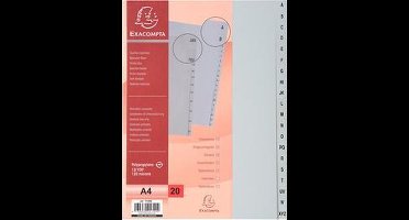 EXACOMPTA kunststof register, blanco, A4-breedte, 12-