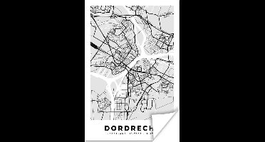 Poster Stadskaart - Dordrecht - Grijs - Wit - 20x30 cm - Plattegrond