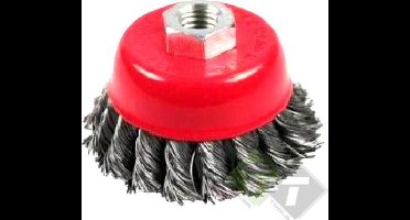 staalborstel getrodeerd kom 3 - komborstel - staal borstel voor de slijptol of boormachine
